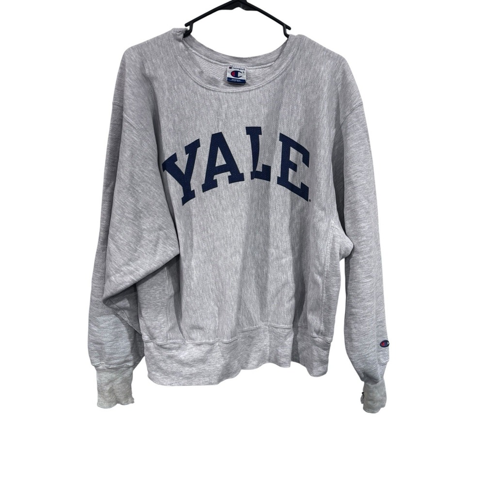 Vintage Yale University Champion Triblend‎ Crewneck Sweatshirt Distressed Large